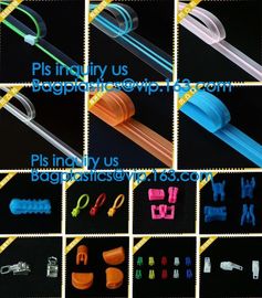 China Easy tear transparent plastic PE food bag zipper, Plastic Colored Double Line zipper, PE zipper for zipper bag with zipp supplier