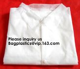 SMS Disposable Hooded White Coveralls Suit Chemical Protective Elastic Wrist Zipper Front Closure, bagease, bagplastics