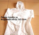 Light Duty Disposable Protective Coveralls Suit Attached Non-Woven Fabric Hood Elastic Wrist Ankles and Waist Serged Sea