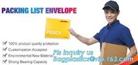 packing list custom self adhesive envelope packing slip, packing list envelope/label pouch, Document enclosed self adhes