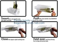 USA Amazon WineSkin Protector Reusable Wine Bottle Transport Bubble Packaging Bag,Breakage-proof Clear PVC Wine Bottle P