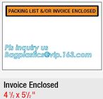 PE Packing List Envelope / mail lite bags, 7" x 5-1/2" Packing List Envelope "PACKING LIST ENCLOSED" Full Face Top Loadi
