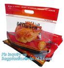 Anti Fog Material Resealabele Plastic Hot Chicken Bag, slide zipper pet microwave oven roasting bag, OEM logo plastic PE