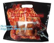 Aluminum foil vacuum frozen roast chicken packaging bag, chicken packaging bag with punch handle, PET chicken oven bag