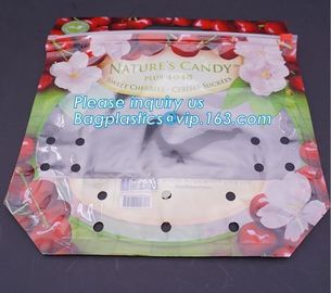 Resealable Fruits Vegetable Plastic Zip Lock Packaging Bags, OPP CPP Printed Grape Bags For Fruit, Fancy Zip-lock Plasti