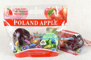 Gusseted Plastic Cherry Bag with Zipper, Barrier Feature Fruit Packing Bag Fresh Protection, Cherries carriage bag