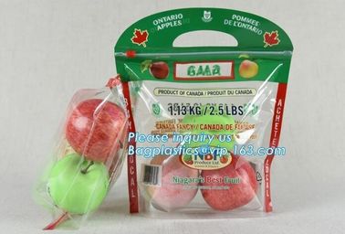 slider ziplock fruit bag with air holes for grape packaging bag, Stand up slider zipper fruit picking bag for apple, Fac