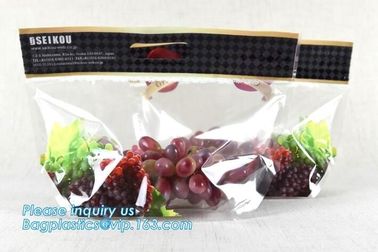 Custom colorful printed slider ldpe ziplock bag, stand up slider zipper export pe grapes bag, zipper lock freezer storag