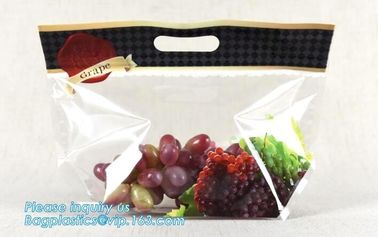 Custom colorful printed slider ldpe ziplock bag, stand up slider zipper export pe grapes bag, zipper lock freezer storag