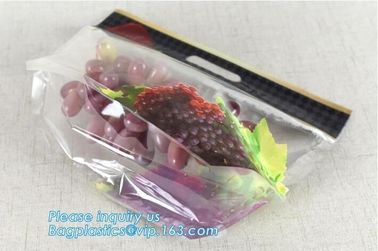 Custom colorful printed slider ldpe ziplock bag, stand up slider zipper export pe grapes bag, zipper lock freezer storag