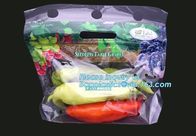 ziplock packaging pouch with vent hole and handle, grape bag/mango bag/fruit vegetable slider, Slider Zip Lock Zipper Fr