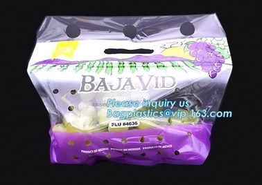 Fruit packaging moistureproof custom slider lock zipper bag, Transparent PVC Fruits Storage Bag, Food Safe Slider Closur