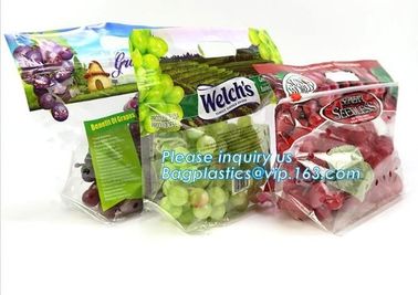 Fresh Perforated Fruit Bag, Fruit bag with slider zip, ziplock fresh keeping pouch bottom gusset banana/mango/grape frui