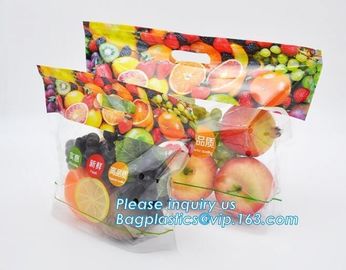 slider zip lock packaging fruit bag for cheery and grape, Vegetable refrigerate used resealable ziplock packaging bag
