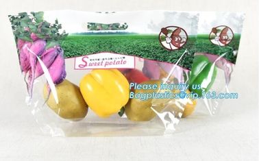slider zip lock packaging fruit bag for cheery and grape, Vegetable refrigerate used resealable ziplock packaging bag