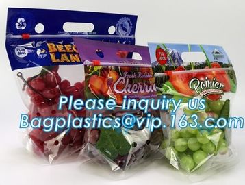 reusable clear printed zippered storage slider bag for vegetables and fruits, recyclable fresh fruit packaging ziplock w