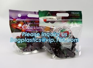 reusable clear printed zippered storage slider bag for vegetables and fruits, recyclable fresh fruit packaging ziplock w