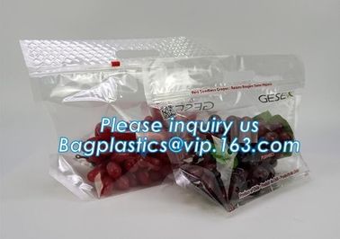 frosted reclosable zipper plastic bags with slider ziplock, round bottom slider grape bag/table grape bag used in graper