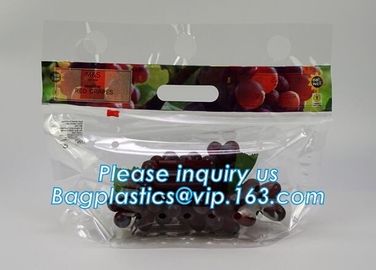 frosted reclosable zipper plastic bags with slider ziplock, round bottom slider grape bag/table grape bag used in graper