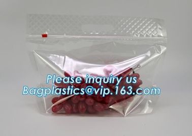 frosted reclosable zipper plastic bags with slider ziplock, round bottom slider grape bag/table grape bag used in graper