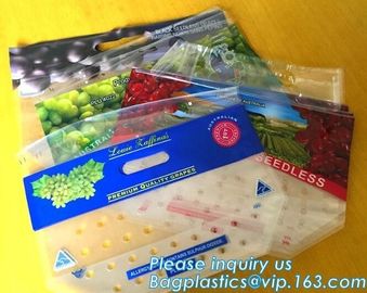 waterproof slider zipper plastic bags zip food packing bag, fresh fruit packaging bag with zipper, slider zip lock grape