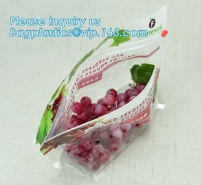 fruit bag with holes sandwich slider zip deli bag, slider zip bag for fresh fruit packaging, grape bag with hole/ slider