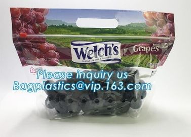 packing bag ziplock slider storage bags with white block, Perforated Standup Bags Fresh Fruit with Cheap Price, zippe