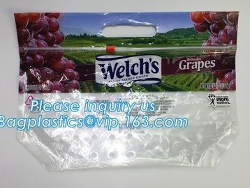 packing bag ziplock slider storage bags with white block, Perforated Standup Bags Fresh Fruit with Cheap Price, zippe