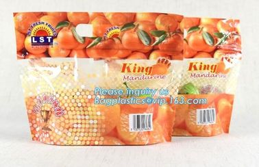 fresh fruit packaging bag holes/OPP/CPP transparent standing fresh fruit bag with holes, ziplocK slider storage bag