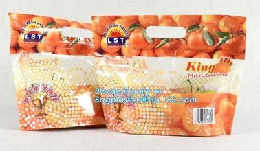 fresh fruit packaging bag holes/OPP/CPP transparent standing fresh fruit bag with holes, ziplocK slider storage bag