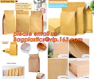 recycled resealable custom design resealable zipper locked stand up clear window brown kraft paper bag BAGEASE BAGPLASTI