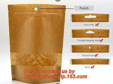 Foil Kraft Paper Bag Coconut Packaging Bags Doypack with Clear Window,500g 1kg 16oz Ziplock Food Packaging Bag Customize