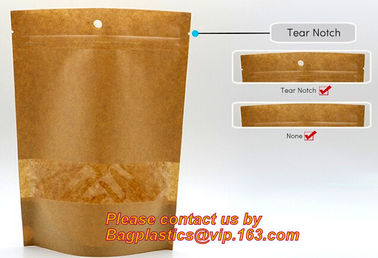 Foil Kraft Paper Bag Coconut Packaging Bags Doypack with Clear Window,500g 1kg 16oz Ziplock Food Packaging Bag Customize