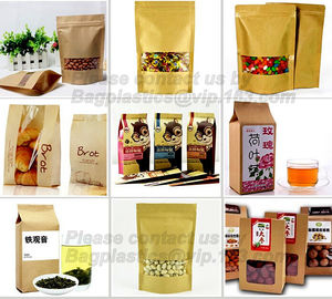 Foil Kraft Paper Bag Coconut Packaging Bags Doypack with Clear Window,500g 1kg 16oz Ziplock Food Packaging Bag Customize