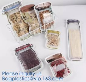 BPA Free ziplock Snack Bags for Preservation & Cooking Reusable Food Storage Bag,Cooking Food Bag, Silicone Lunch Bag