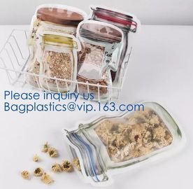 BPA Free ziplock Snack Bags for Preservation & Cooking Reusable Food Storage Bag,Cooking Food Bag, Silicone Lunch Bag