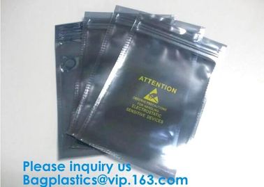 Aluminium Plastic Antistatic Ziplock Esd Shielding Electronic Packaging Pet Bag With Zip,Black Conductive Bag, Grid bag