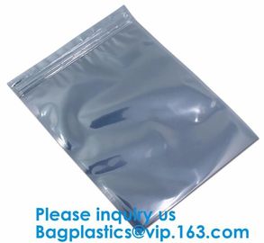 Aluminium Plastic Antistatic Ziplock Esd Shielding Electronic Packaging Pet Bag With Zip,Black Conductive Bag, Grid bag