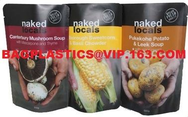 Custom Detox Tea Printed Stand Up Zipper Plastic Ziplock Pouch Standup Bag For Soup Food Packaging,Salad Dressings, Soup
