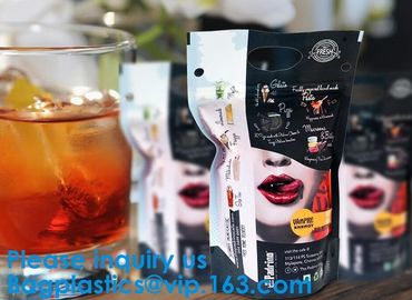 Custom Clear Aluminum Foil Coffee Tea Packaging Side Gusset Flat Bottom Stand Up Pouch Bags With Ziplock