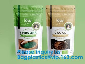 Stand Up Ziplock Logo Printed Kraft Craft Paper Bags Food Grade Stand Up Zipper Frozen Pouch Bag Bagease Bagplastics