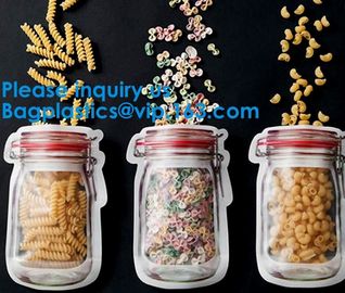 Customized Bottle Shaped Pouch /Shaped Pouch Bags,Plain Color Stand Up Pouch Bags With Ziplock,Top Handle Grip Seal Holo