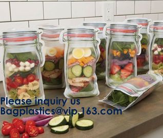 Customized Bottle Shaped Pouch /Shaped Pouch Bags,Plain Color Stand Up Pouch Bags With Ziplock,Top Handle Grip Seal Holo