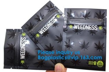 Custom Label Printed 0.5g 1g 2g Black Matte Smell Proof Aluminum Foil Ziplock Zipper Bag Smell Proof Bag Child Proof Myl