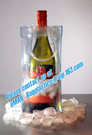 PVC Ice Bag, Wine Beer Gift Bags, Wine Bag, Drink Ice Bags, Portable Wine Bags Gel Ice Pack PVC Wine Cooler Bag With Han