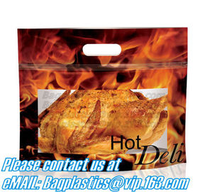 Zipper Hot Chicken Bags/ Roasted Chicken Packaging Bag With Window/ Microwaveable Grilled Chicken Bag, bagease, bagplast