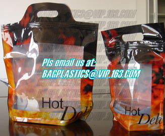 Zipper Hot Chicken Bags/ Roasted Chicken Packaging Bag With Window/ Microwaveable Grilled Chicken Bag, bagease, bagplast