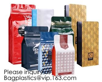 Coffee bean bag air valve kraft paper octagonal sealing aluminum foil self-supporting ziplock bag custom coffee packagin