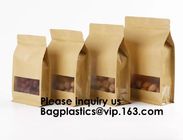 Kraft Bags With Window, Resealable Large Kraft Ziplock Food Storage Bags,Storing Food,Nuts,Seeds,Beans,Tea Leaves, Coffe
