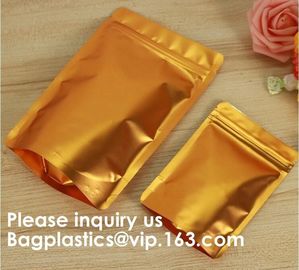 Semi-Clear Window Hang-Hole Stand-Up Ziplock Pouch,Aluminum Packaging Bags Laser Ziplock Stand up Resealable Pouches wit